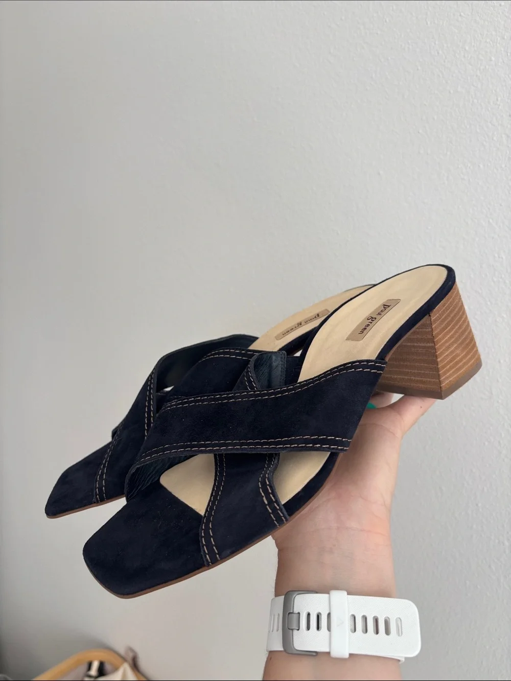 Paul Green Cici Slide Sandals y2k contrast stitching mule heel quiet luxury